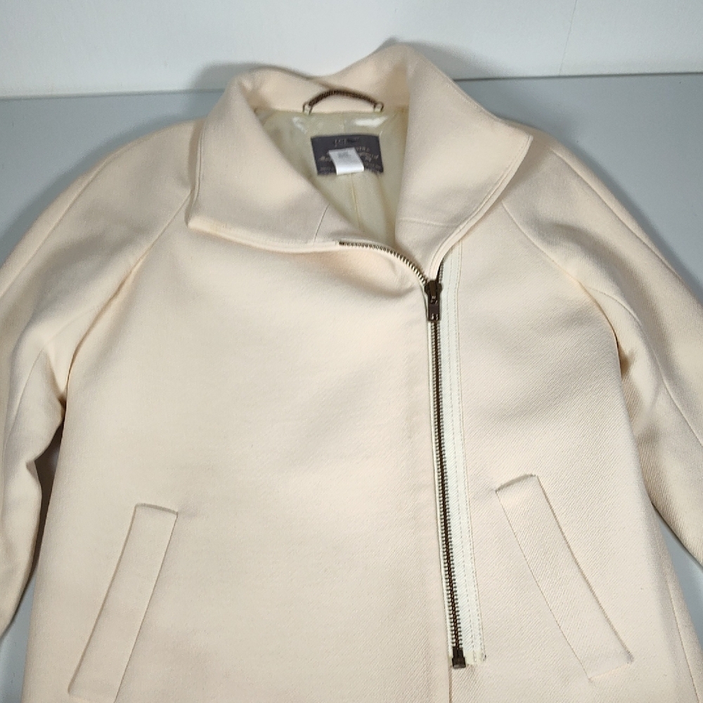 J. Crew Double Cloth Italian Wool Ivory Coat 2P - Picture 3 of 14